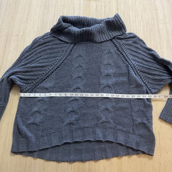 Terra & Sky Cable Knit Chenille Mock Neck Gray Sweater Size 1X - Picture 7 of 9